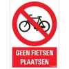Pictogram geen fietsen plaatsen 23 x 33 cm