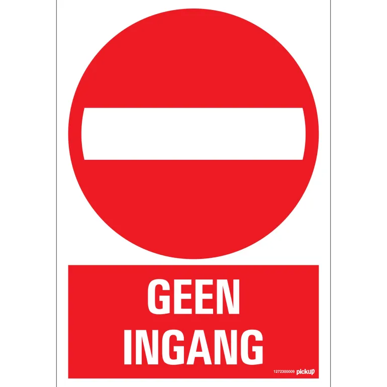 Pictogram geen ingang 23 x 33 cm