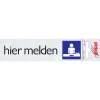 Pictogram hier melden aluminium 16,5 x 4,4 cm