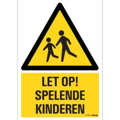 Pictogram let op spelende kinderen 23 x 33 cm