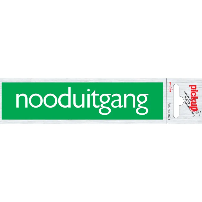 Pictogram nooduitgang aluminium 6,5 x 4,4 cm