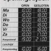 Pictogram openingstijden bordje 17 x 12,5 cm