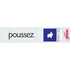 Pictogram poussez aluminium 16,5 x 4,4 cm