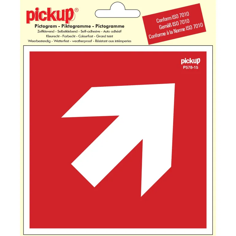 Pictogram richtingspijl 45° 15 x 15 cm