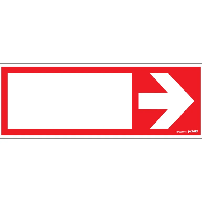 Pictogram rood met pijl 33 x 12 cm