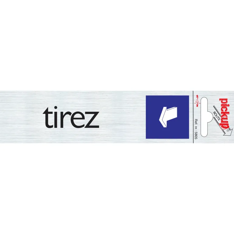 Pictogram tirez aluminium 16,5 x 4,4 cm
