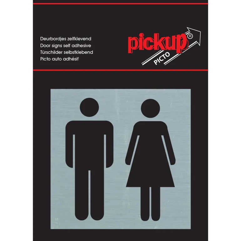 Pictogram toiletten aluminium 8 x 8 cm