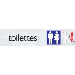 Pictogram toilettes aluminium 16,5 x 4,4 cm