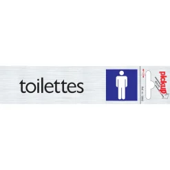 Pictogram toilettes hommes aluminium 16,5 x 4,4 cm