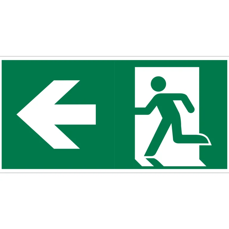Pictogram uitgang linksaf 15 x 30 cm