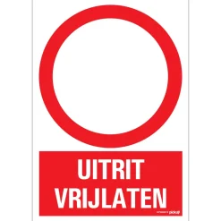 Pictogram uitrit vrijlaten 23 x 33 cm