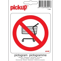 Pictogram verbod winkelwagen 10 x 10 cm