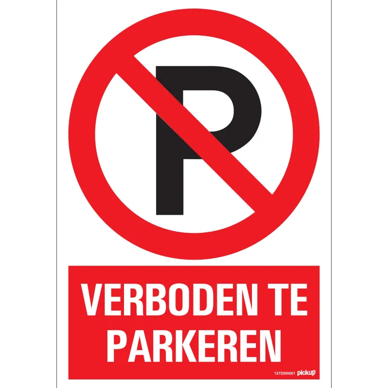 Pictogram verboden te parkeren 23 x 33 cm