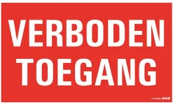 Pictogram verboden toegang 33 x 20 cm