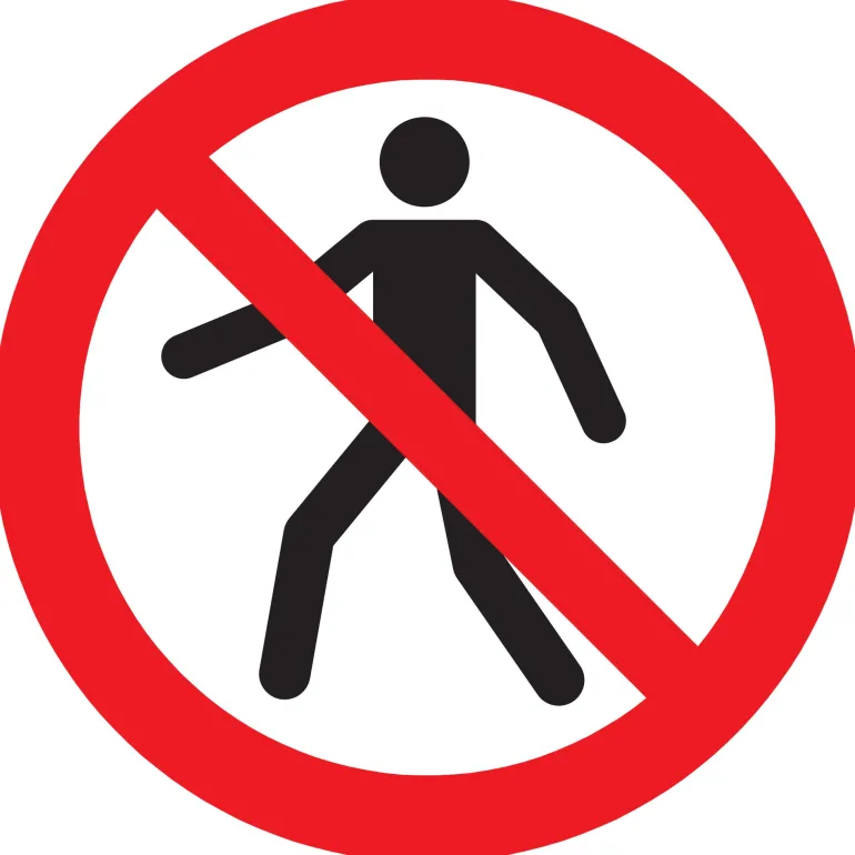 Pictogram voetgangers verboden 18 cm