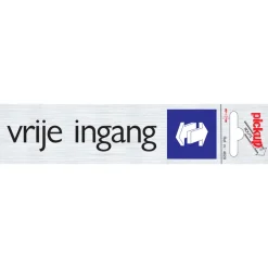 Pictogram vrije ingang aluminium 6,5 x 4,4 cm