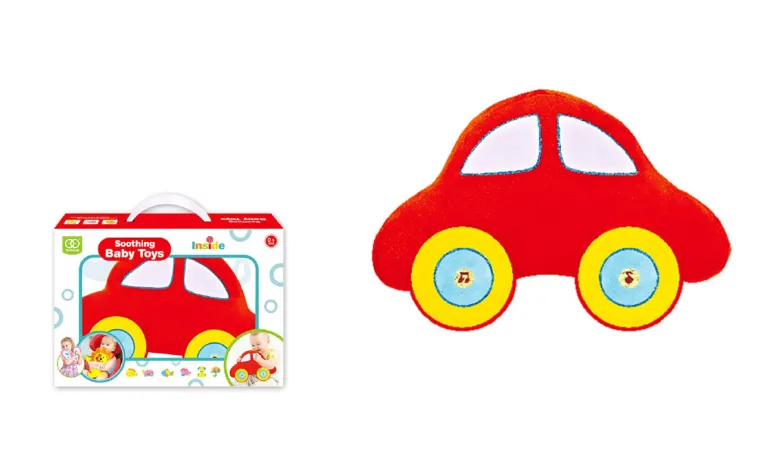Pluche auto rood