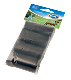 Poepzakjes rol zwart 4 x 20 stuks