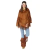 Poncho suede Indiaan - Bruin