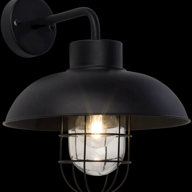 Portland wandlamp zwart IP44 E27 40W