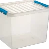 Q - line opbergbox 52 L blauw transparant