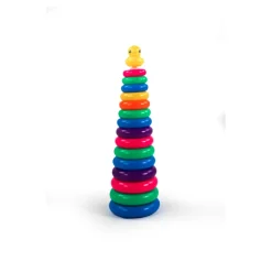 Regenboog stapeltoren eend