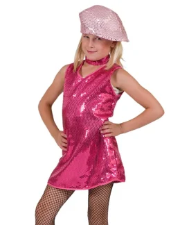 Roze Discojurkje met Pailletten - Maat 164