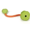 Rubber dental bal met koord groen 5 cm