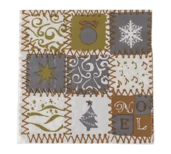 Servetten Kerst Goud 33X33 cm 20 Stuks