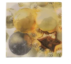 Servetten Kerst Goud/Zilver 33X33 cm 20 Suks