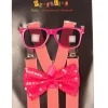 Set Neon Fuchsia - Bretellen + Strik + Bril