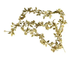 Slinger m/blaadjes goud 170cm