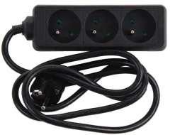 Stekkerblok met kabel 1,5 m zwart 3 x 16 A