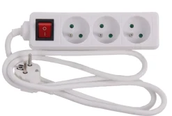 Stekkerblok met schakel en kabel 1,5 m wit