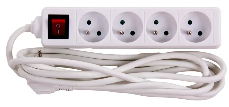 Stekkerblok met schakelaar en kabel 3 m wit
