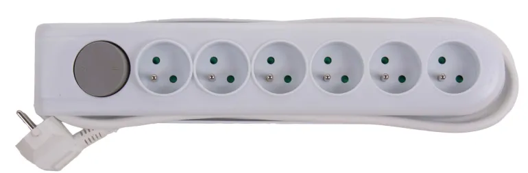 Stekkerblok met schakelaar en kabel 1,5 m 6 x 16 A