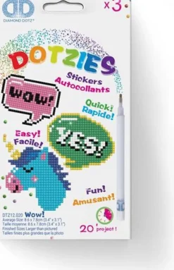 Stickerset Dotzies 3St Wow