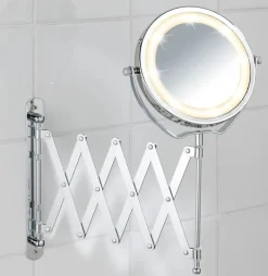 Telescopische wandspiegel met LED-verlichting