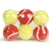 Tennisbal rood / geel 6,5 cm 6 stuks