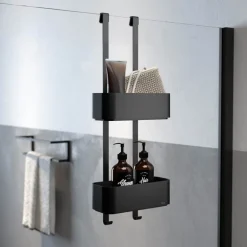 Tiger 2-Store Ophangbaar doucherek 25 cm - zwart