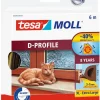 Tochtstrip 9 mm x 6 m bruin