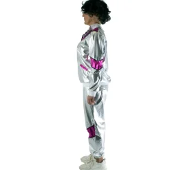 Trainingspak 80ies Sporty Scarlet Dames - zilver/paars - Maat 40/42