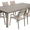 Tuinset Capri met Verstelbare Tafel - 8 Tuinstoelen - Aluminium - Beige