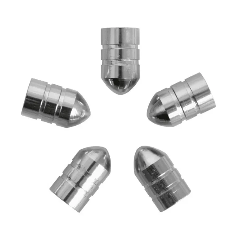 Ventieldoppen zilver 5 stuks