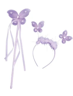 Vlinderset diadeem + stokje - 4 verschillende kleuren