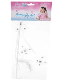 Vlinderset diadeem + stokje - 4 verschillende kleuren