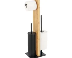 Wenko Lesina Toiletbutler 3in1 - Bamboe/metaal