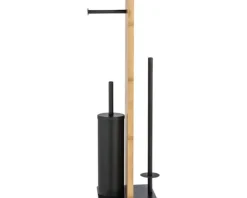 Wenko Lesina Toiletbutler 3in1 - Bamboe/metaal