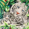 White Tiger&Cubs Diamond Dotz