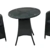 Wicker Bistroset Praag - zwart